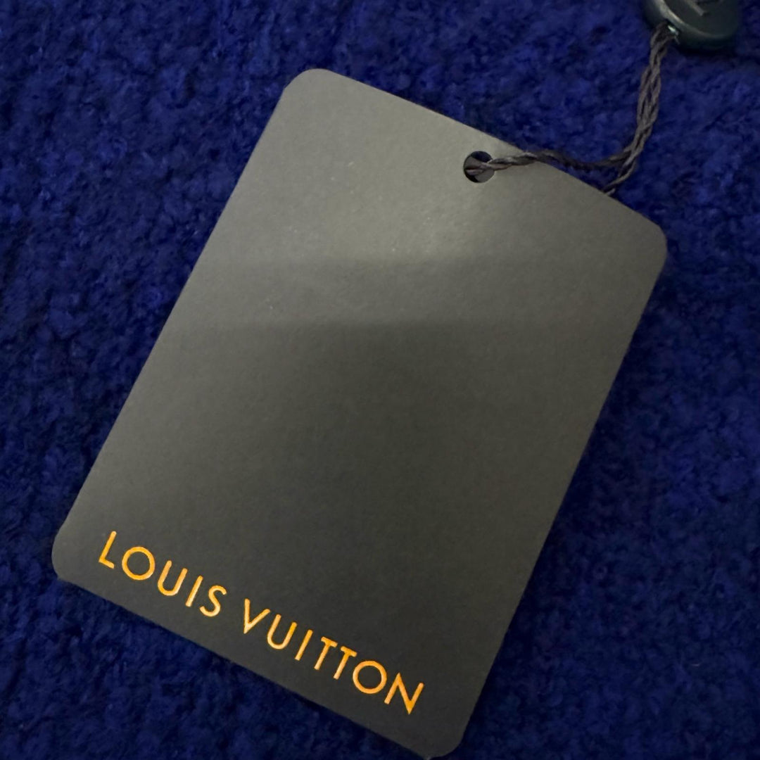 Pristine LOUIS VUITTON sweater LV Intarsia Long Sleeve blue wool mens S
