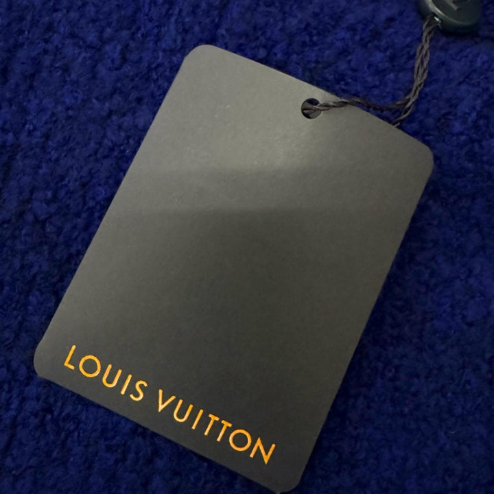 Pristine LOUIS VUITTON sweater LV Intarsia Long Sleeve blue wool mens S
