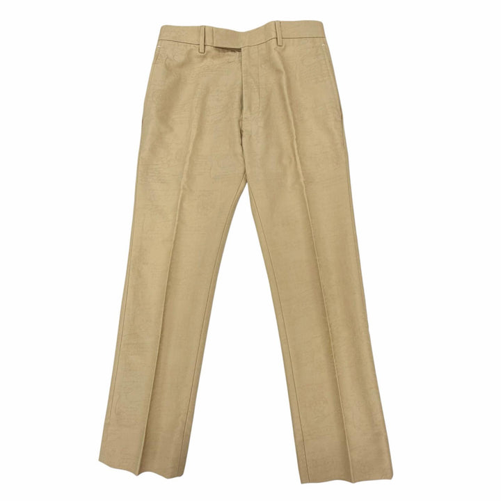 Excellent BERLUTI slacks Calligraphy embroidered pants beige cotton mens 48