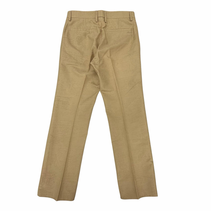Excellent BERLUTI slacks Calligraphy embroidered pants beige cotton mens 48