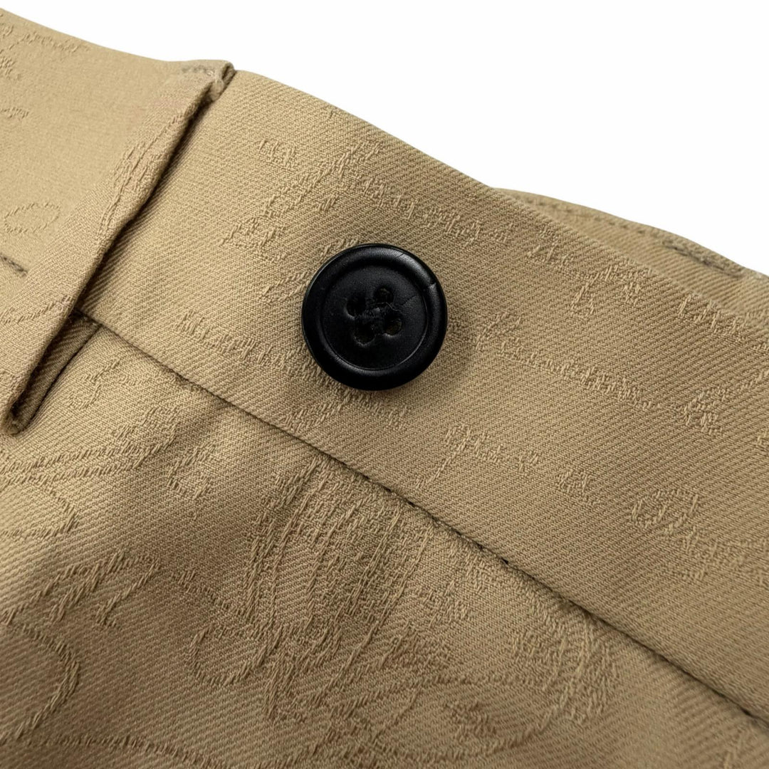 Excellent BERLUTI slacks Calligraphy embroidered pants beige cotton mens 48
