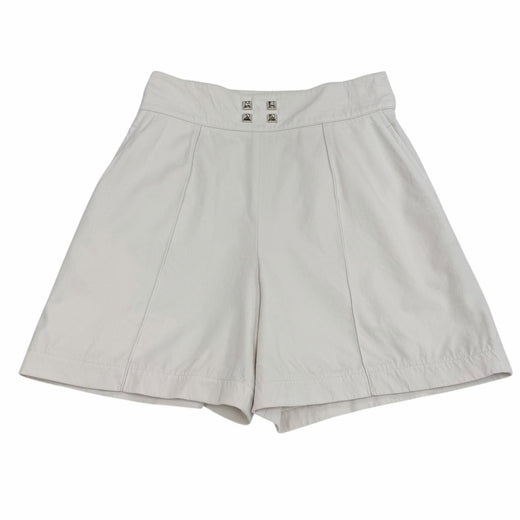 Excellent HERMES Shorts Medor Metal-trimmed plain wool light beige wool Women 36