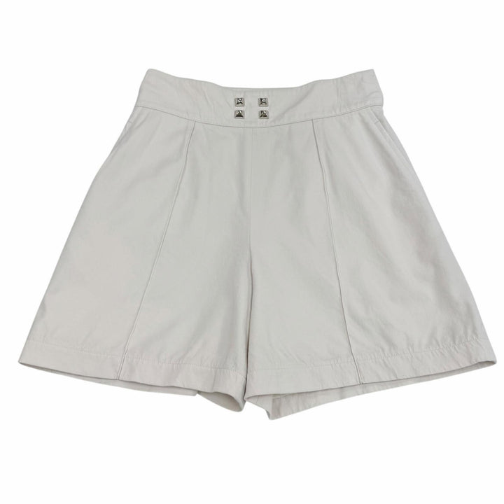 Excellent HERMES Shorts Medor Metal-trimmed plain wool light beige wool Women 36