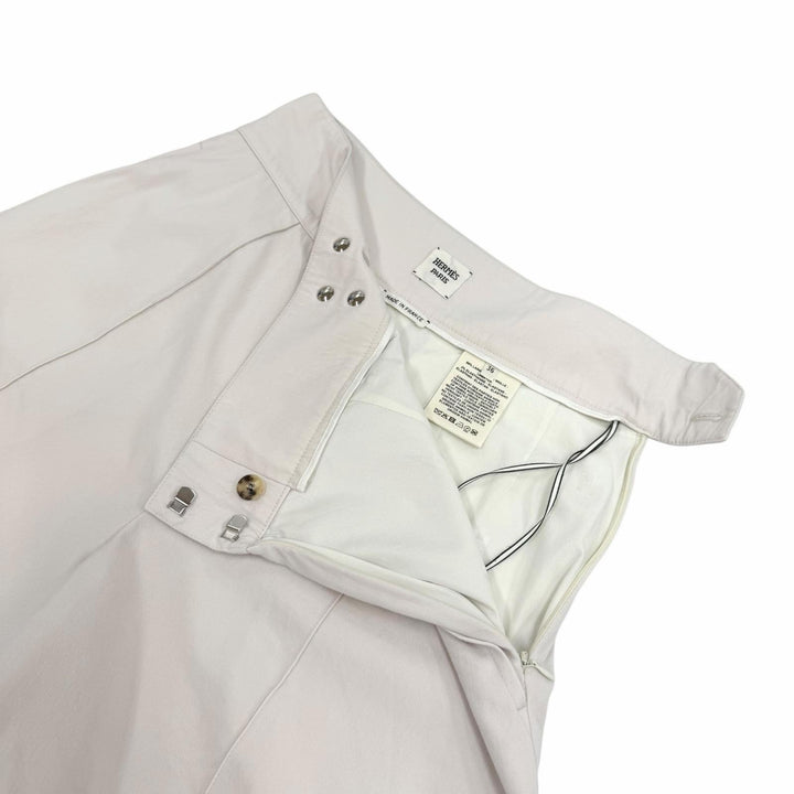 Excellent HERMES Shorts Medor Metal-trimmed plain wool light beige wool Women 36