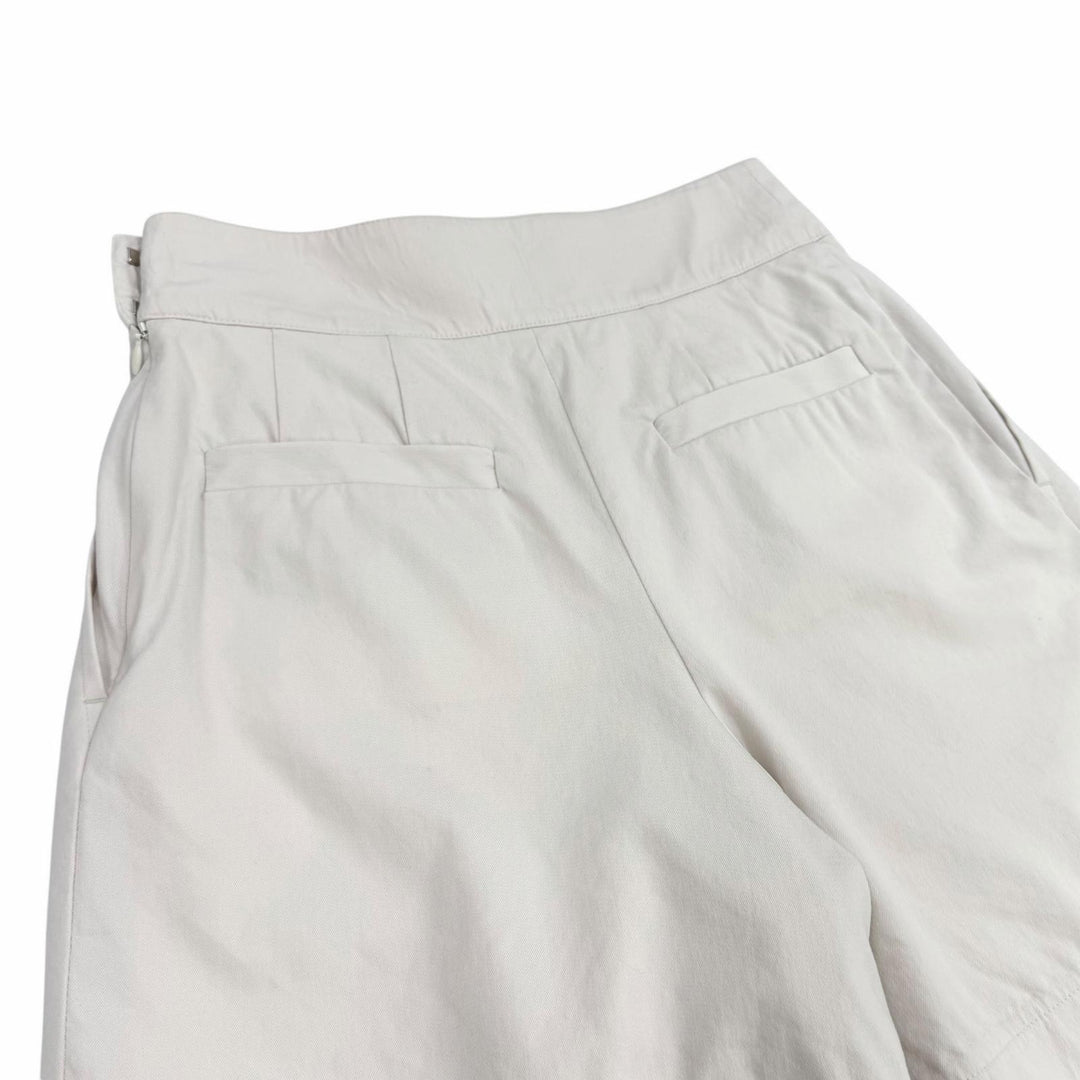 Excellent HERMES Shorts Medor Metal-trimmed plain wool light beige wool Women 36