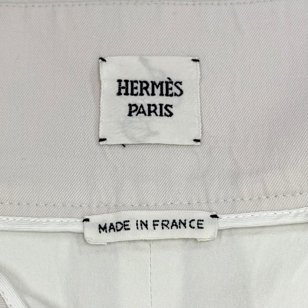 Excellent HERMES Shorts Medor Metal-trimmed plain wool light beige wool Women 36