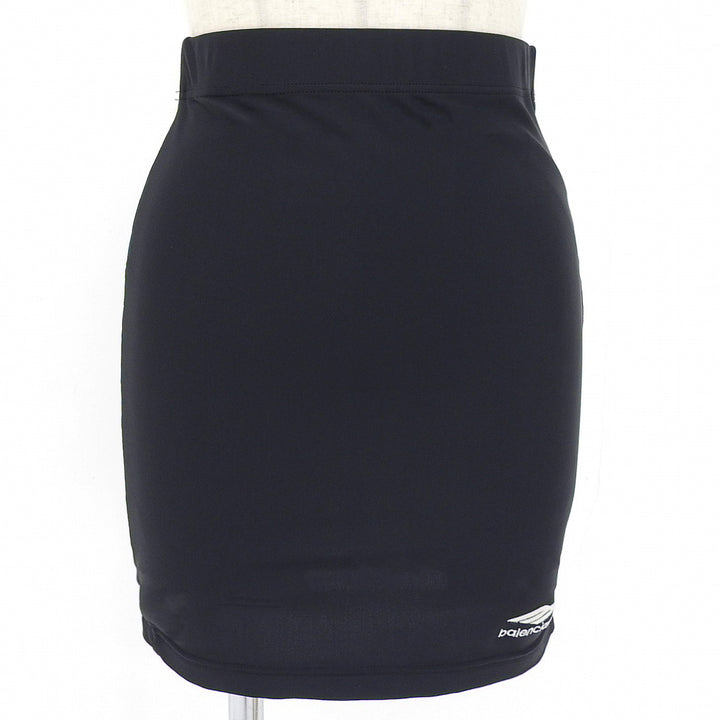 Excellent BALENCIAGA skirt Logo embroidered tracksuit mini black 698763 TYK07