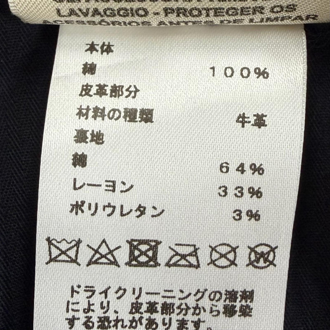 Excellent HERMES Denim pants Serie buttons, logo leather, button fly. gray 42
