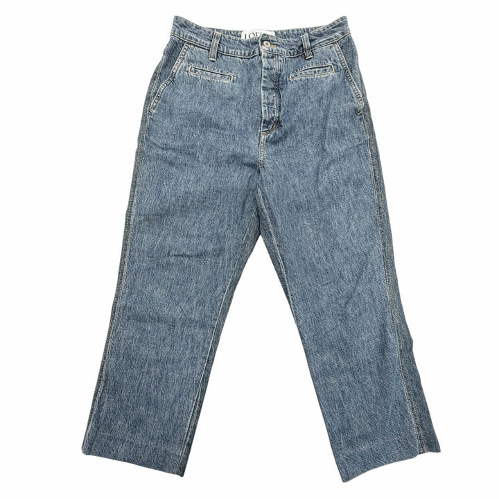 Great LOEWE Denim pants With leather patch blue cotton mens 46 H2102660IB