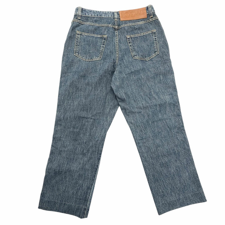 Great LOEWE Denim pants With leather patch blue cotton mens 46 H2102660IB