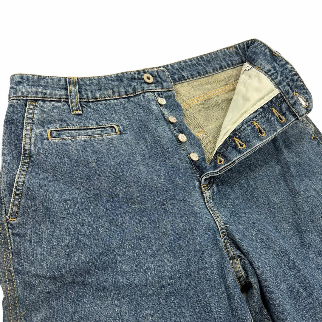 Great LOEWE Denim pants With leather patch blue cotton mens 46 H2102660IB