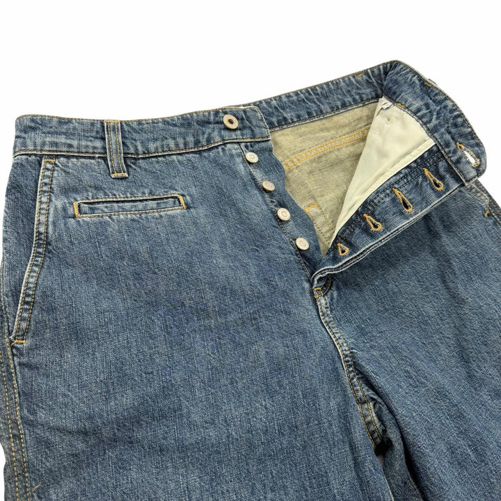 Great LOEWE Denim pants With leather patch blue cotton mens 46 H2102660IB