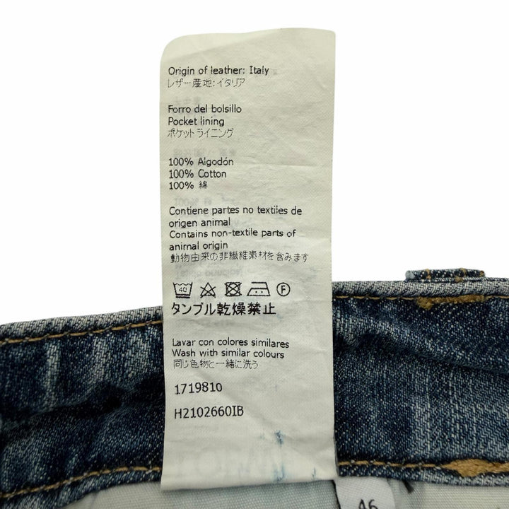 Great LOEWE Denim pants With leather patch blue cotton mens 46 H2102660IB