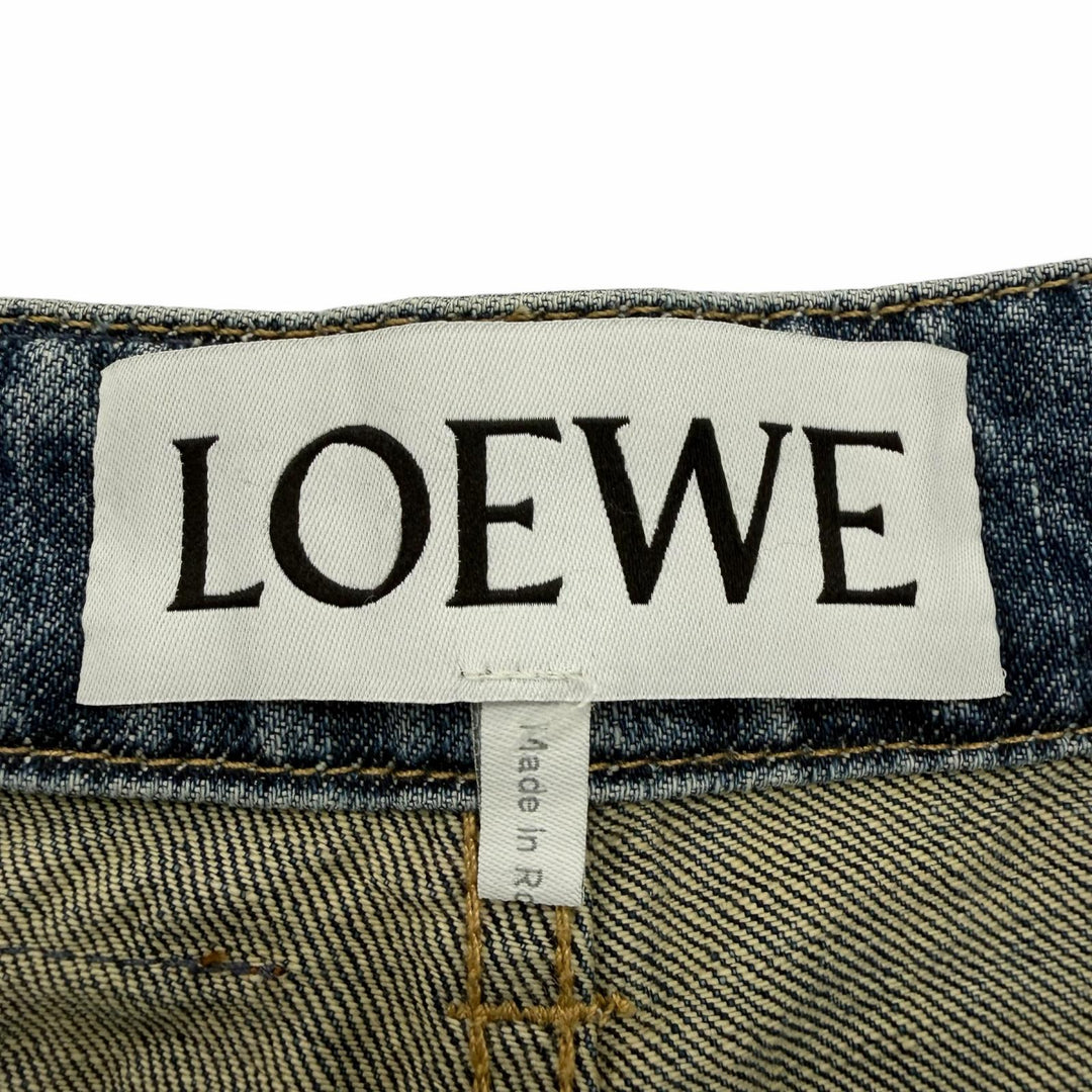 Great LOEWE Denim pants With leather patch blue cotton mens 46 H2102660IB