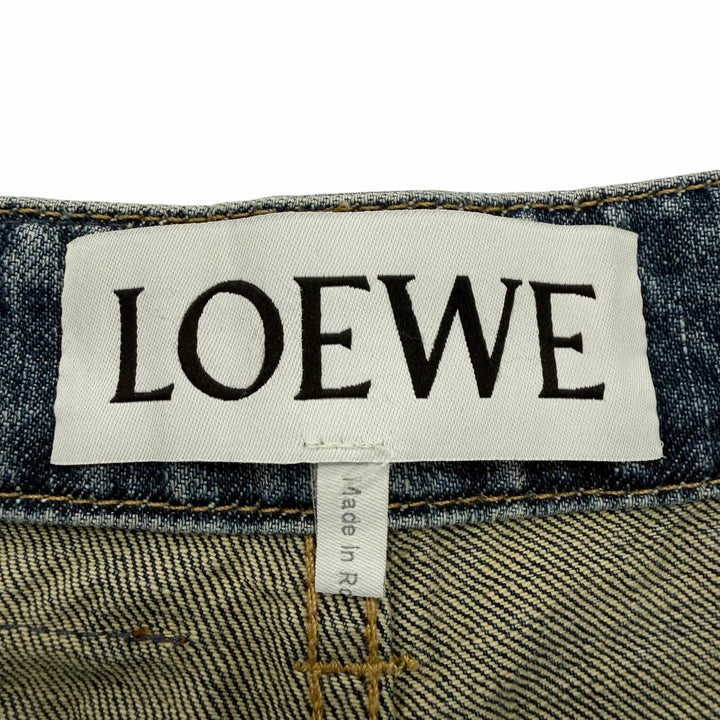 Great LOEWE Denim pants With leather patch blue cotton mens 46 H2102660IB