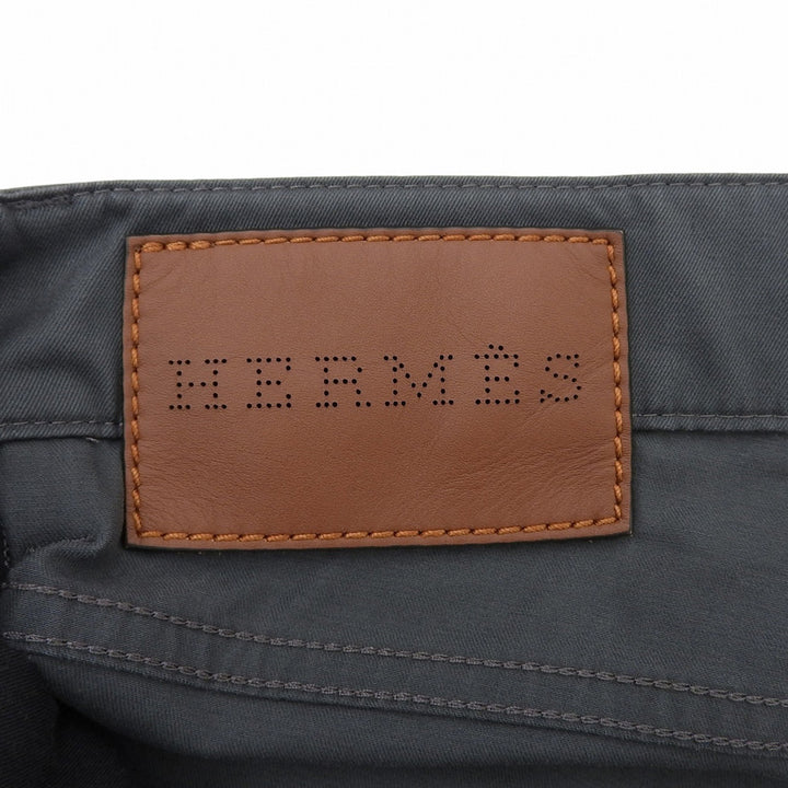 Great HERMES Pants Serie buttons, button fly, logo leather patch, mens 40