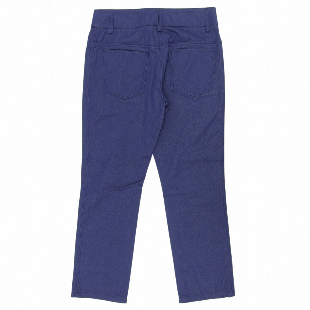 Great CHANEL Pants Logo Metal Denim Indigo cotton Women 38 04A P24442