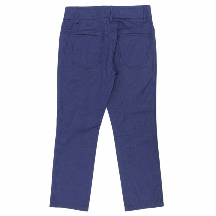 Great CHANEL Pants Logo Metal Denim Indigo cotton Women 38 04A P24442