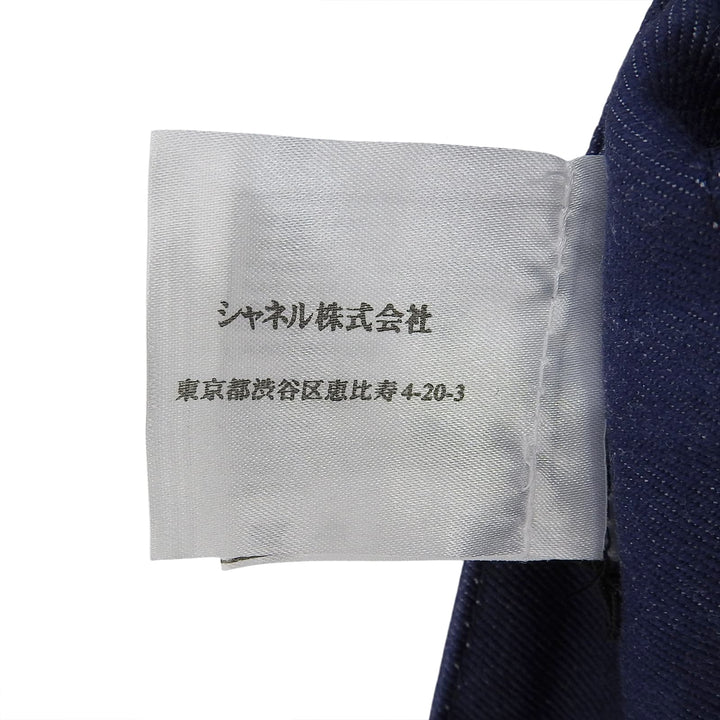 Great CHANEL Pants Logo Metal Denim Indigo cotton Women 38 04A P24442