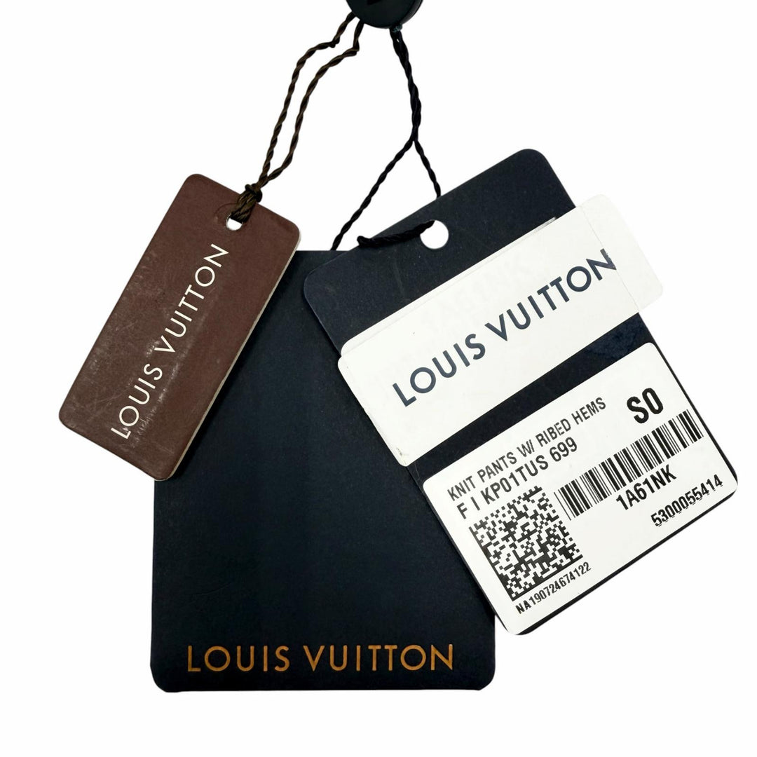 Pristine LOUIS VUITTON Pants Leather monogram gray cashmere Women S