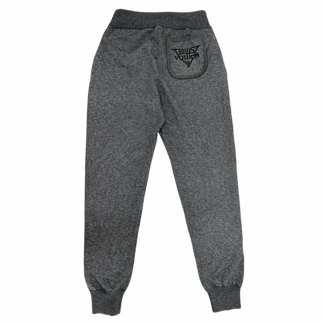 Pristine LOUIS VUITTON Pants Leather monogram gray cashmere Women S
