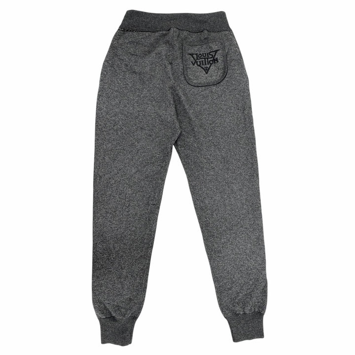 Pristine LOUIS VUITTON Pants Leather monogram gray cashmere Women S