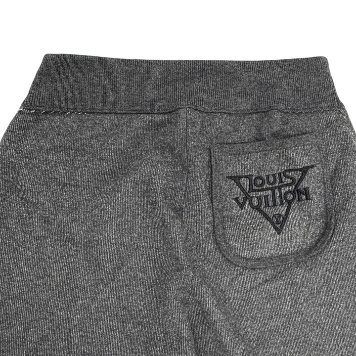 Pristine LOUIS VUITTON Pants Leather monogram gray cashmere Women S