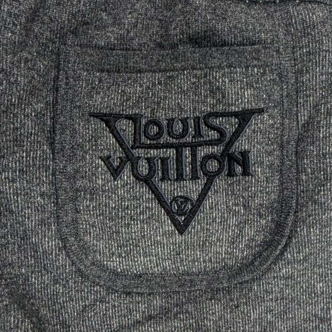 Pristine LOUIS VUITTON Pants Leather monogram gray cashmere Women S