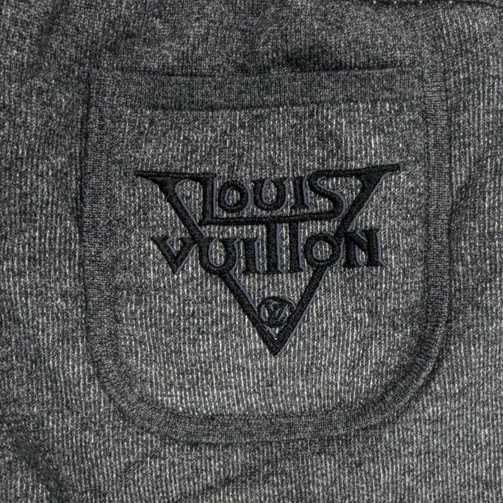Pristine LOUIS VUITTON Pants Leather monogram gray cashmere Women S