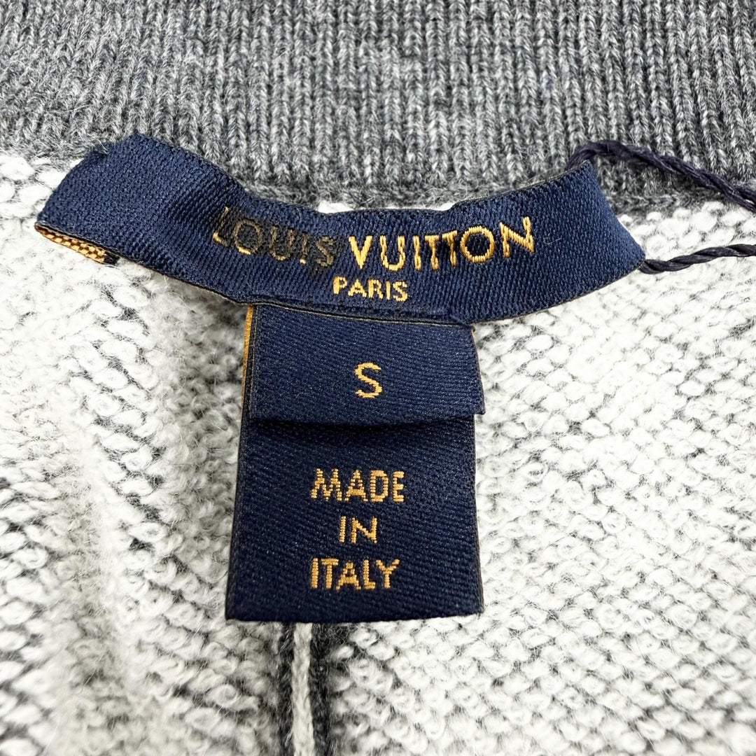 Pristine LOUIS VUITTON Pants Leather monogram gray cashmere Women S