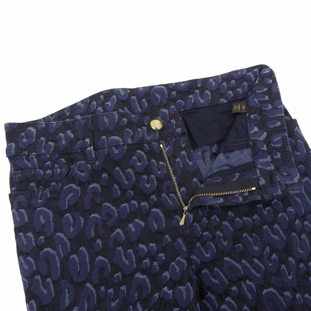 Great LOUIS VUITTON Pants Side-zip leopard skinny jeans black cotton Women 38