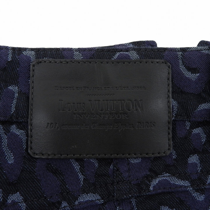 Great LOUIS VUITTON Pants Side-zip leopard skinny jeans black cotton Women 38