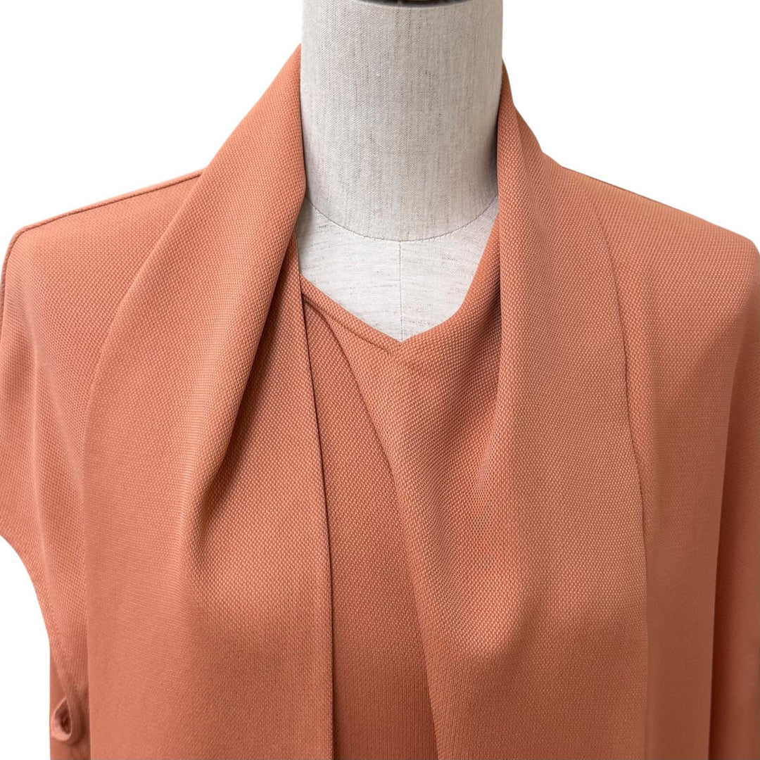 Excellent HERMES one piece Sleeveless top with tie Coral system Rayon Women 38