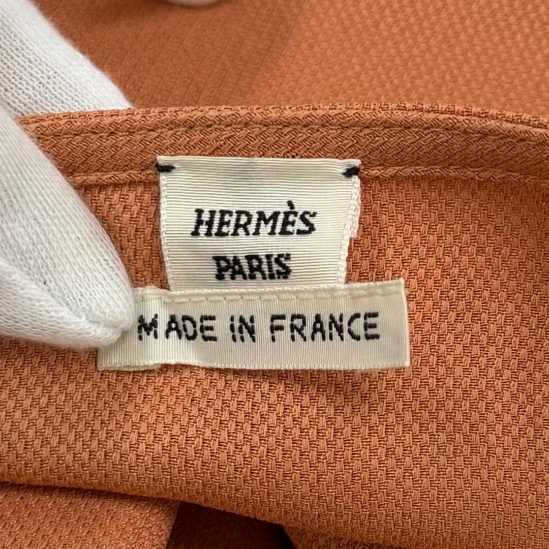 Excellent HERMES one piece Sleeveless top with tie Coral system Rayon Women 38