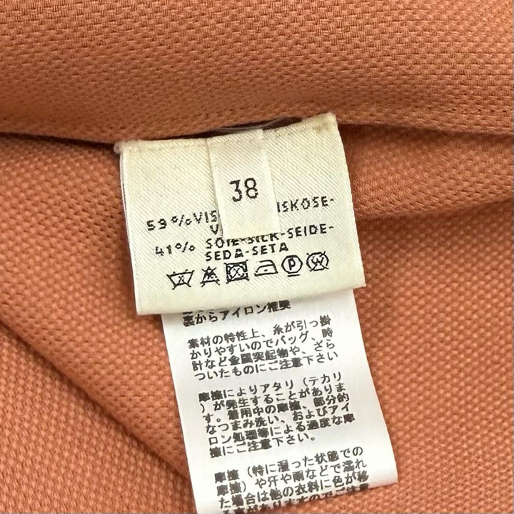 Excellent HERMES one piece Sleeveless top with tie Coral system Rayon Women 38