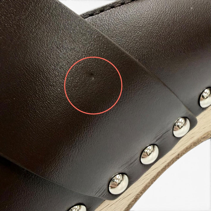 Great HERMES Sandals Karya Sabo H design Brown leather Women 37 211263Z