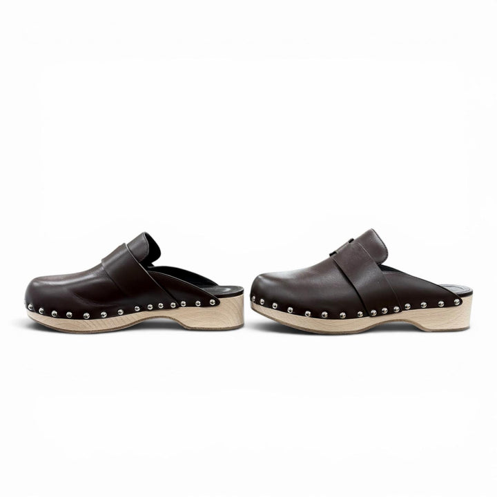 Great HERMES Sandals Karya Sabo H design Brown leather Women 37 211263Z
