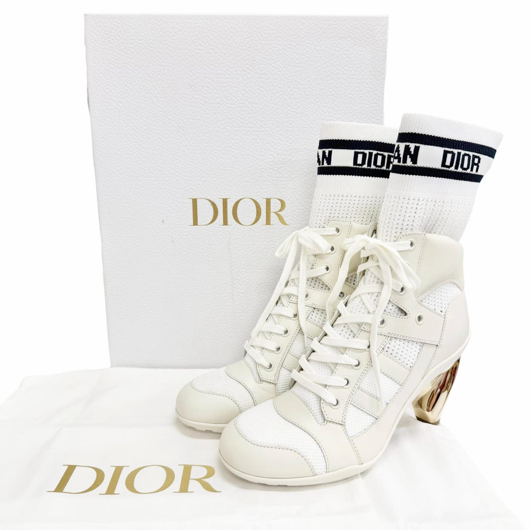 Pristine Christian Dior Ankle boots D-ZENITH Lace-up logo sock boots 37.5