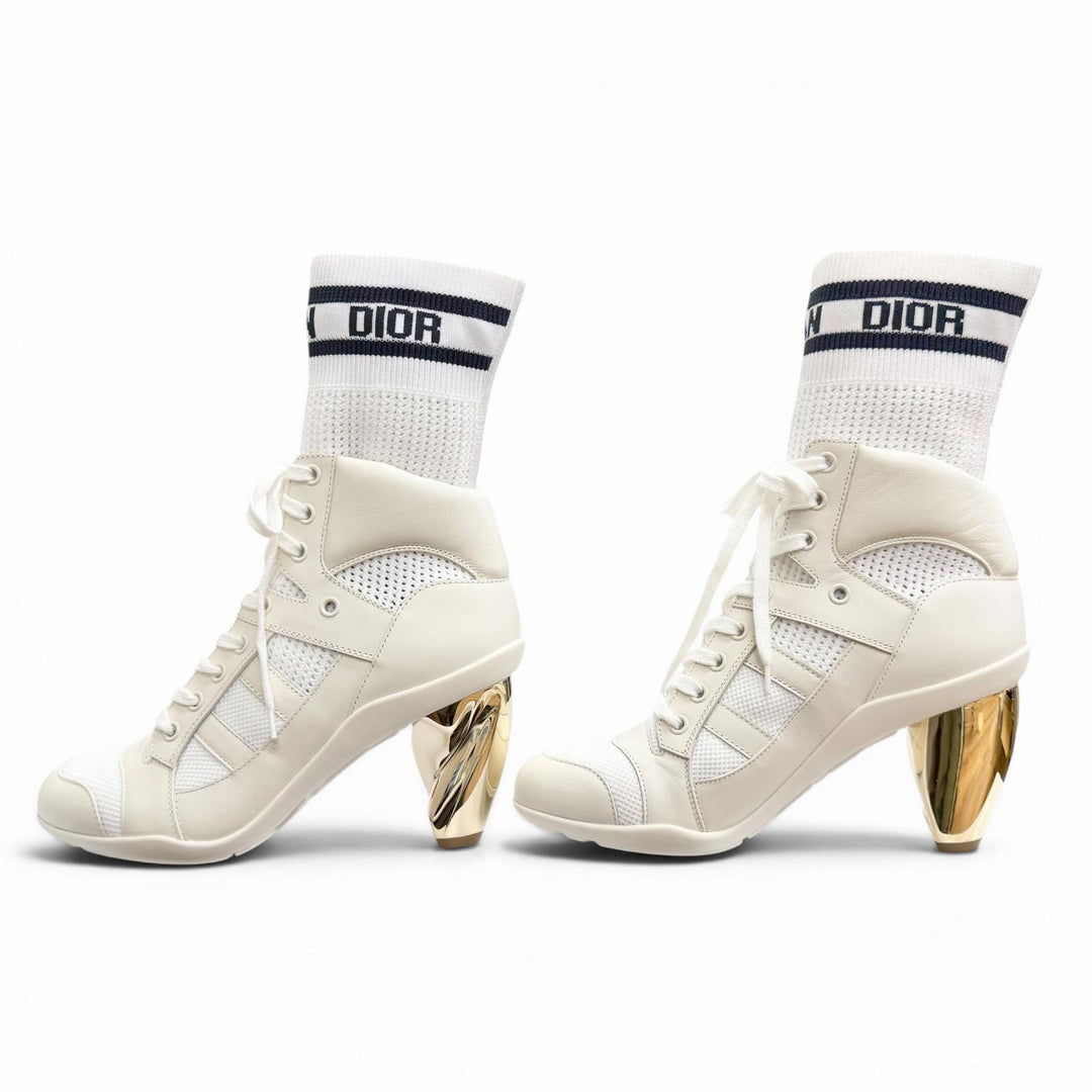 Pristine Christian Dior Ankle boots D-ZENITH Lace-up logo sock boots 37.5