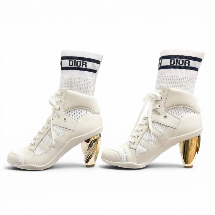 Pristine Christian Dior Ankle boots D-ZENITH Lace-up logo sock boots 37.5