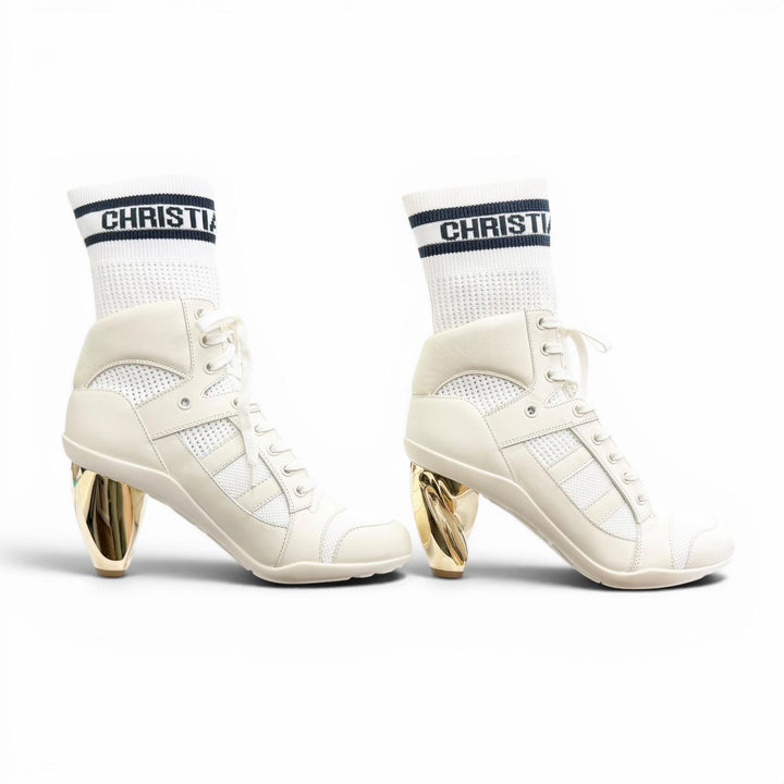 Pristine Christian Dior Ankle boots D-ZENITH Lace-up logo sock boots 37.5