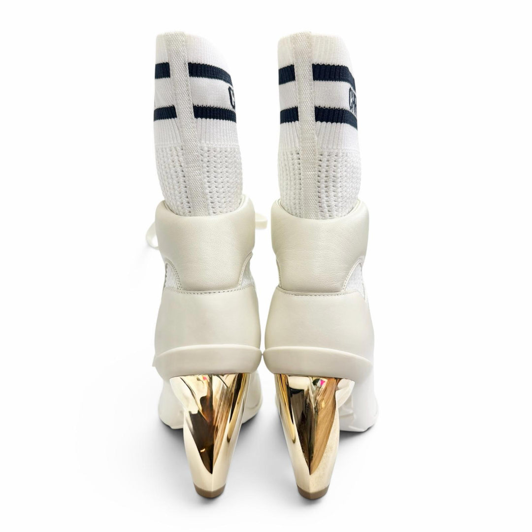 Pristine Christian Dior Ankle boots D-ZENITH Lace-up logo sock boots 37.5