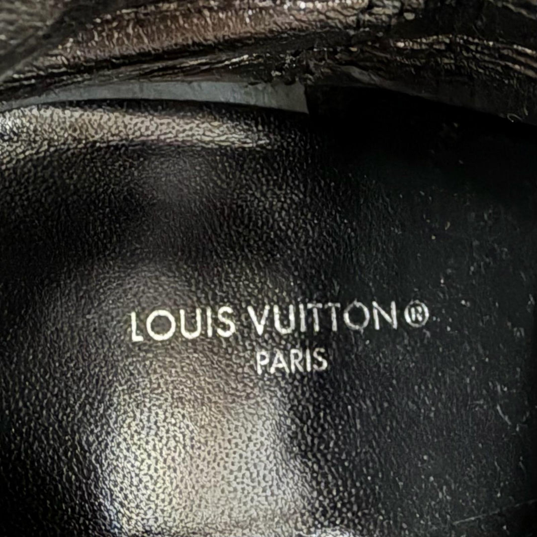 Great LOUIS VUITTON short boots black Suede leather Women 36.5