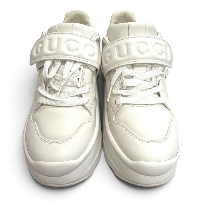 Great GUCCI sneakers Logo Platform Wave Leather white leather Women 36.5 805708