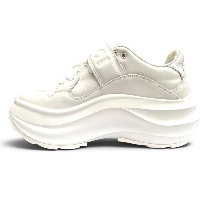 Great GUCCI sneakers Logo Platform Wave Leather white leather Women 36.5 805708