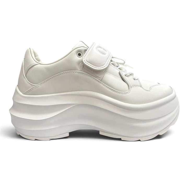 Great GUCCI sneakers Logo Platform Wave Leather white leather Women 36.5 805708