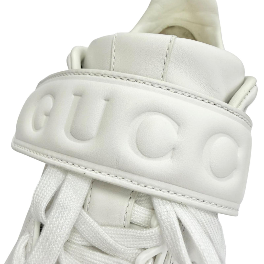 Great GUCCI sneakers Logo Platform Wave Leather white leather Women 36.5 805708