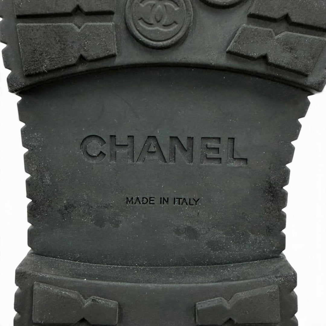 Great CHANEL short boots Coconeige black Suede leather Women 36 G37813