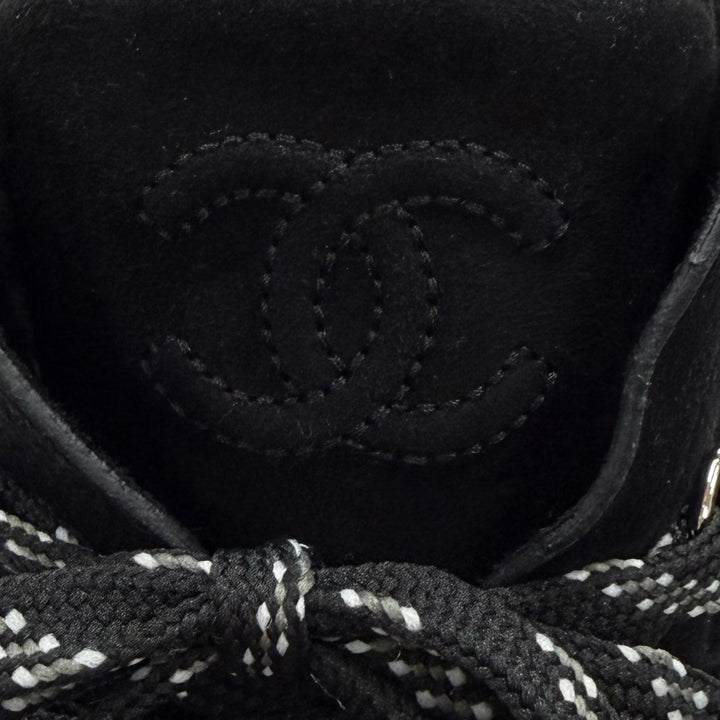 Great CHANEL short boots Coconeige black Suede leather Women 36 G37813