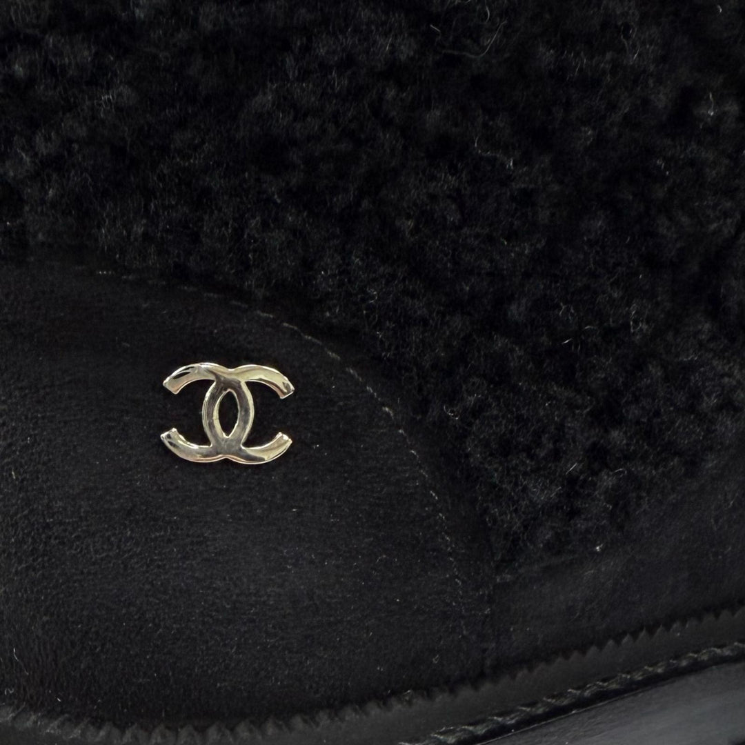 Great CHANEL short boots Coconeige black Suede leather Women 36 G37813